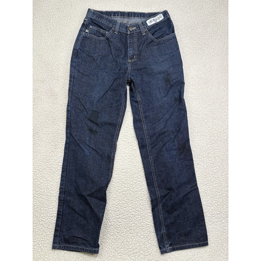 Carhartt FR Flame Resistant Jeans‎ Mens 30x32 Blue Dark Wash Denim Work 280-83 - Picture 2 of 9